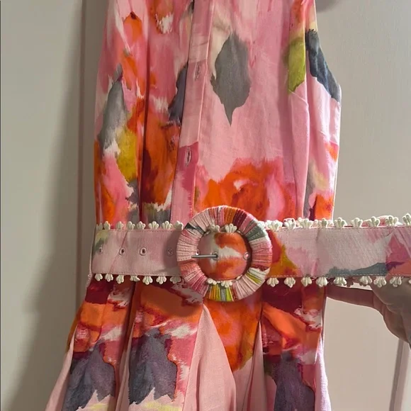 HEMANT & NANDITA Red Ruffled Tie Front Sundress - Picture 3 of 3